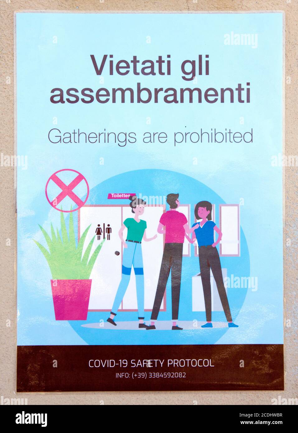 Covid 19 Hinweis Stockfoto