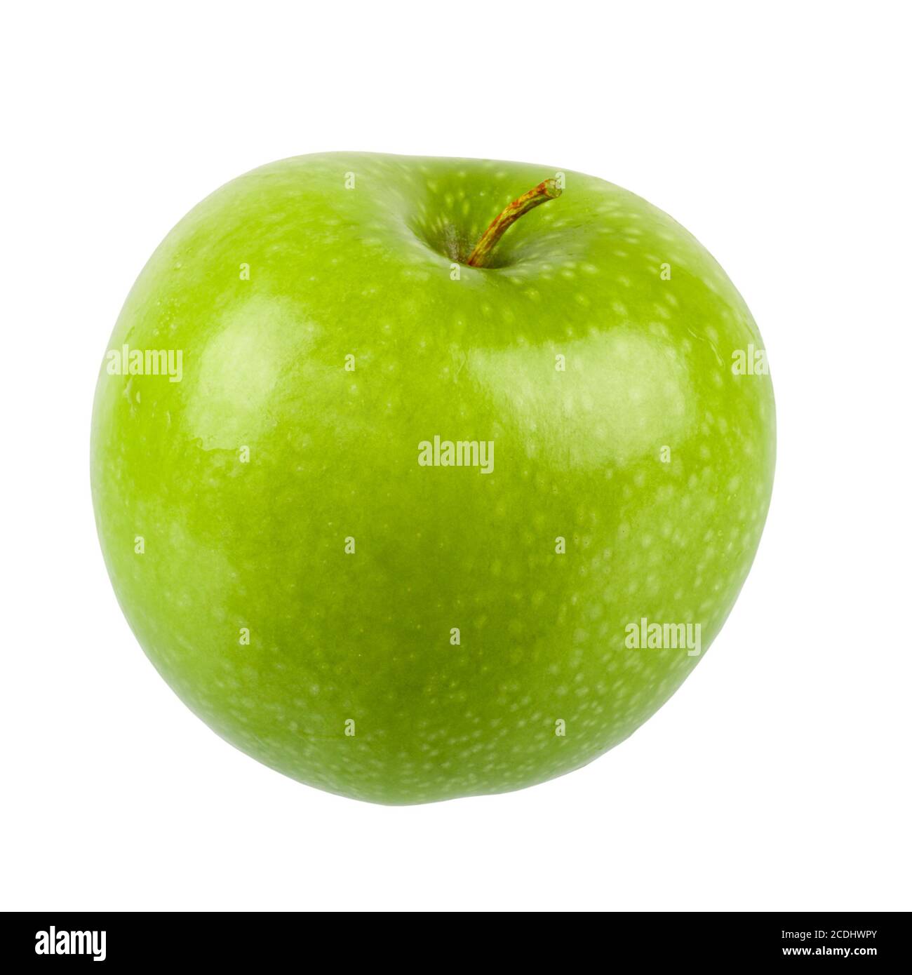 Ein einziger grüner Apfel Stockfoto