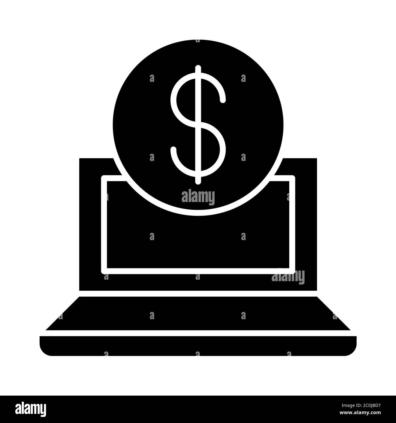 Money Desktop Banking Glyph-Symbol Stockfoto