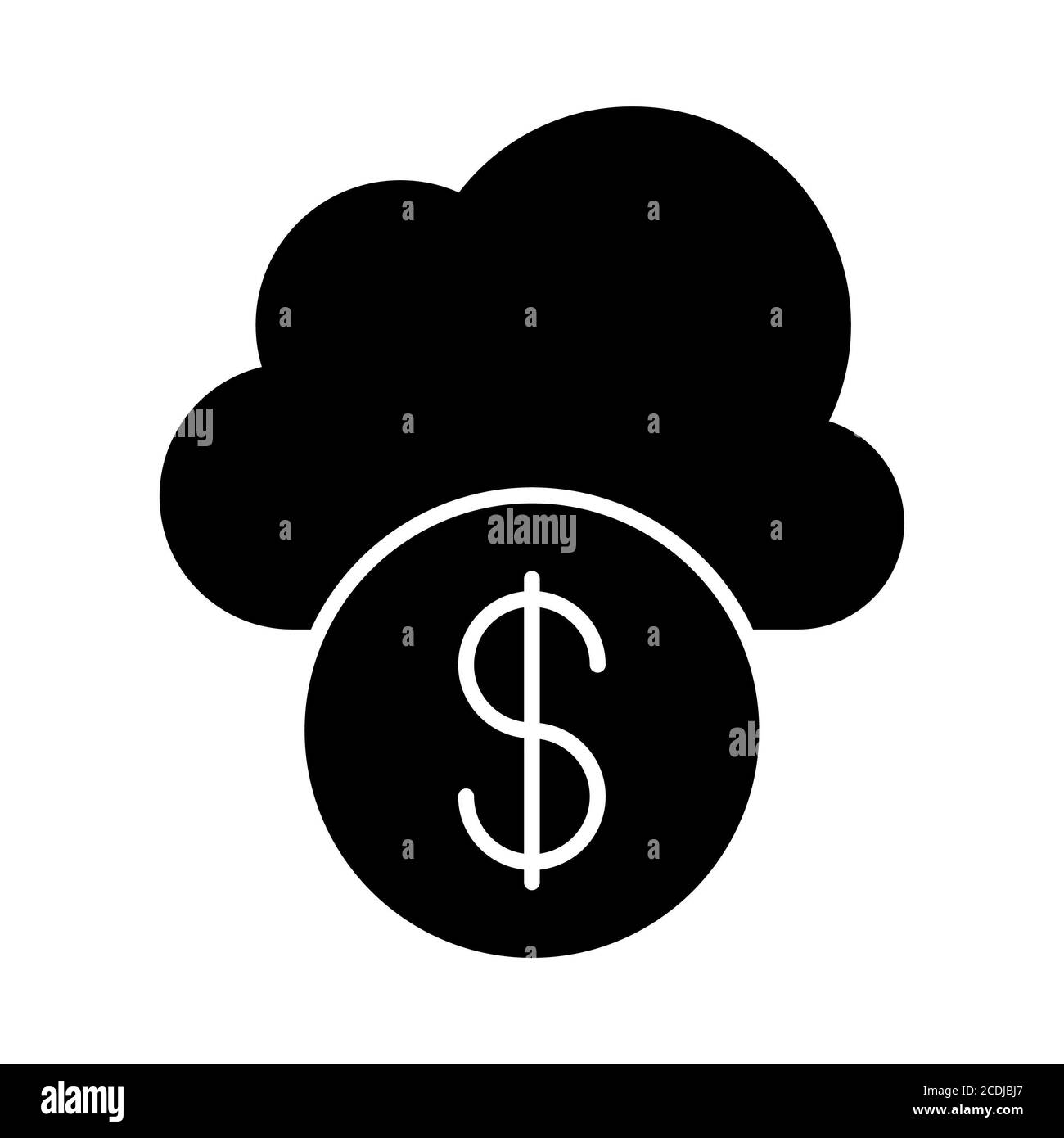 Money Cloud Banking Glyph-Symbol Stockfoto