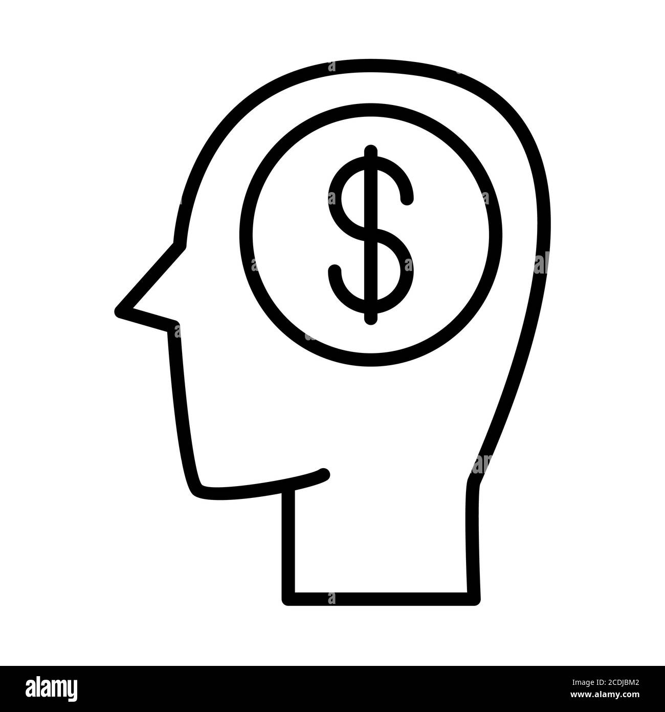 Geldhirn Banklinien-Symbole Stockfoto