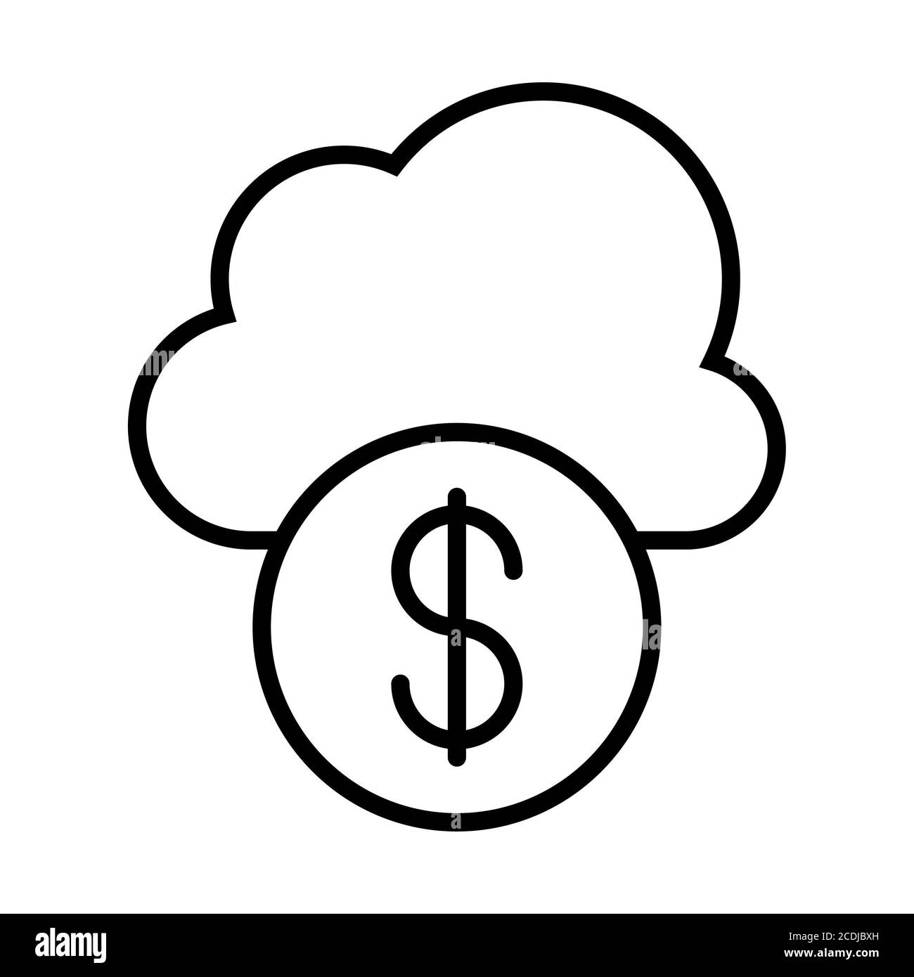 Symbole Der Money Cloud Banking Line Stockfoto