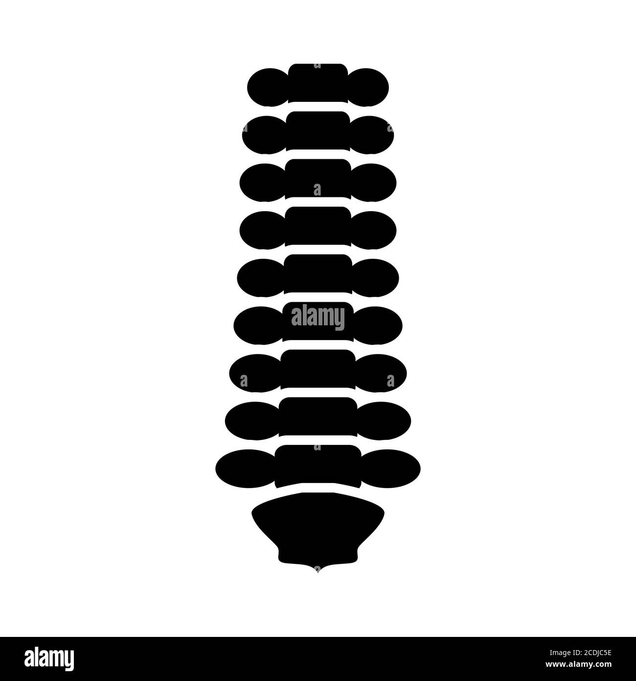 Zurück Knochen Anatomie Glyphen Symbole Stockfoto