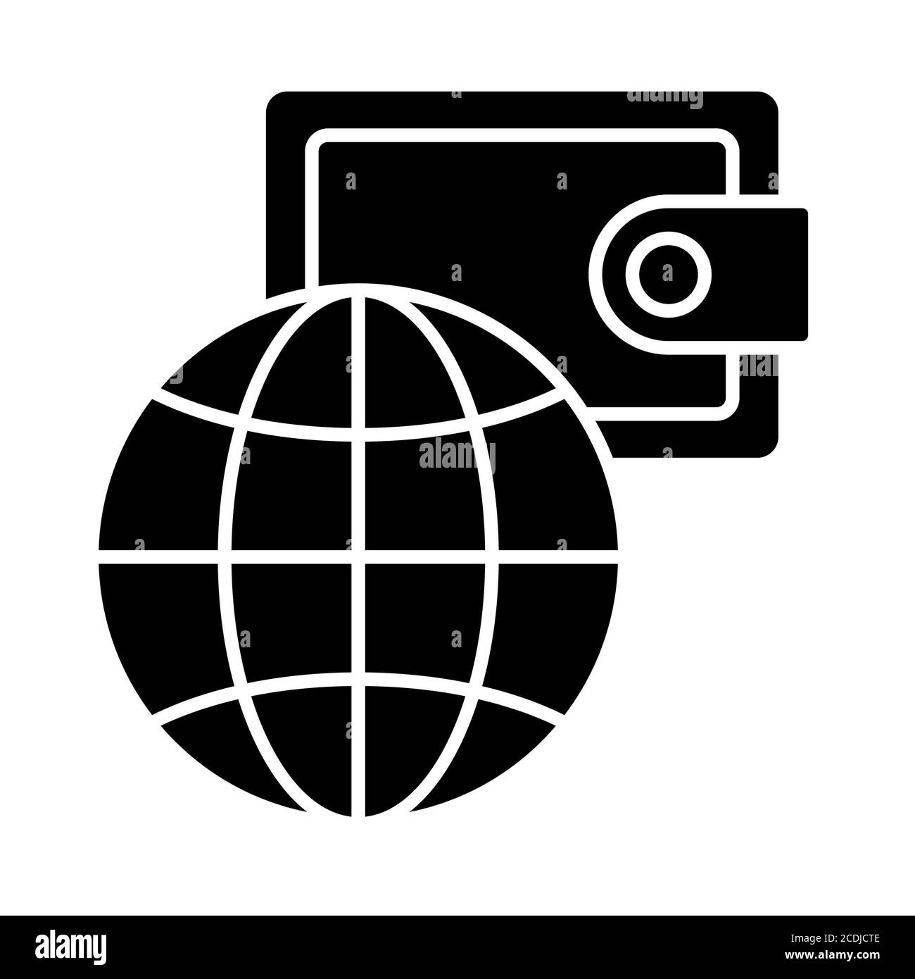 E Wallet Shopping Glyphen Icons Stockfoto