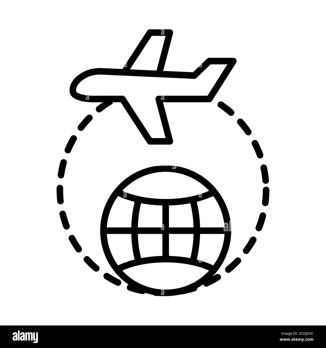 Symbole Der Global Shipping Shopping Line Stockfoto