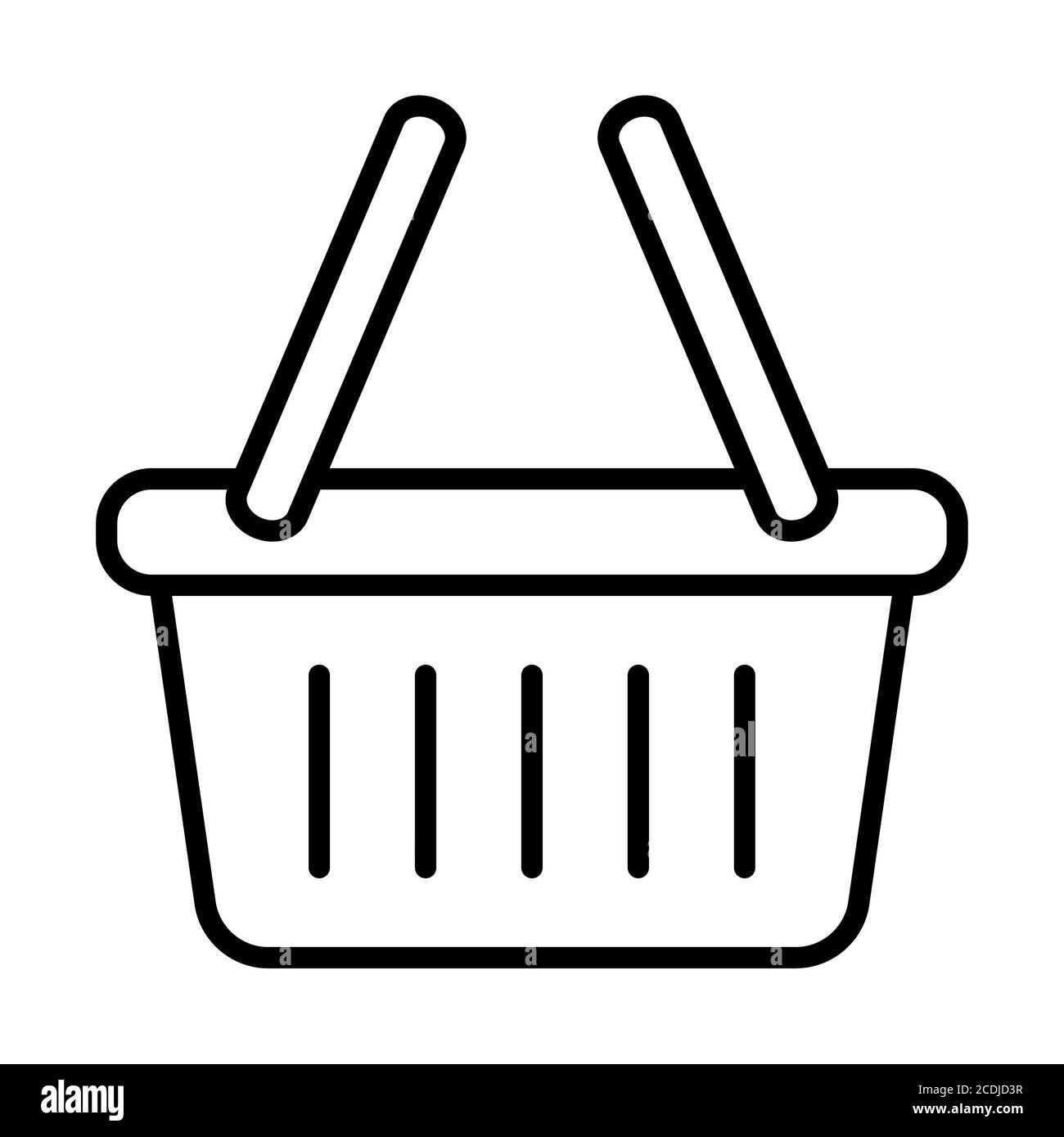 Shopping Line-Symbole Für Den Warenkorb Stockfoto