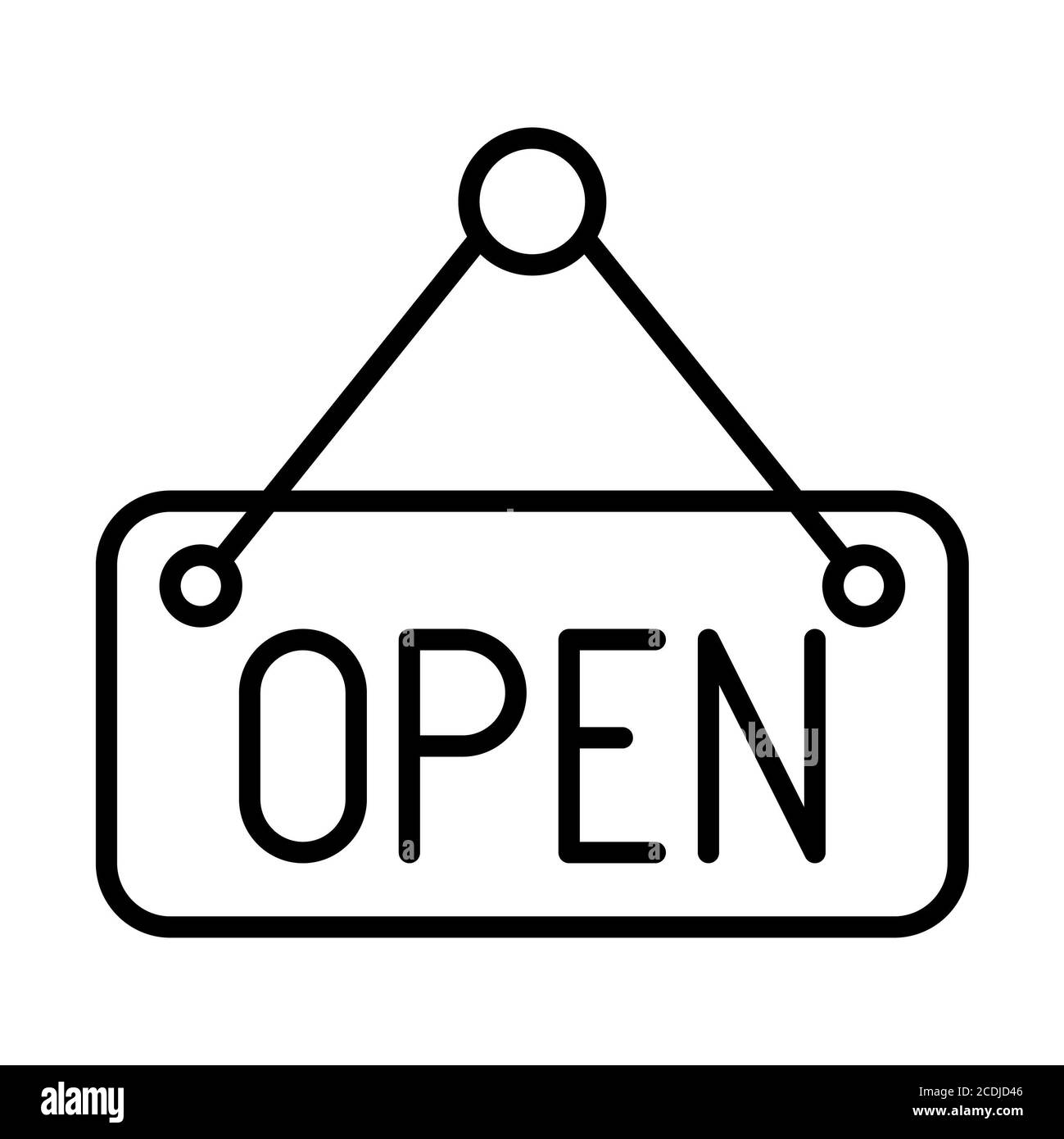 Open Sign Shopping Line-Symbole Stockfoto