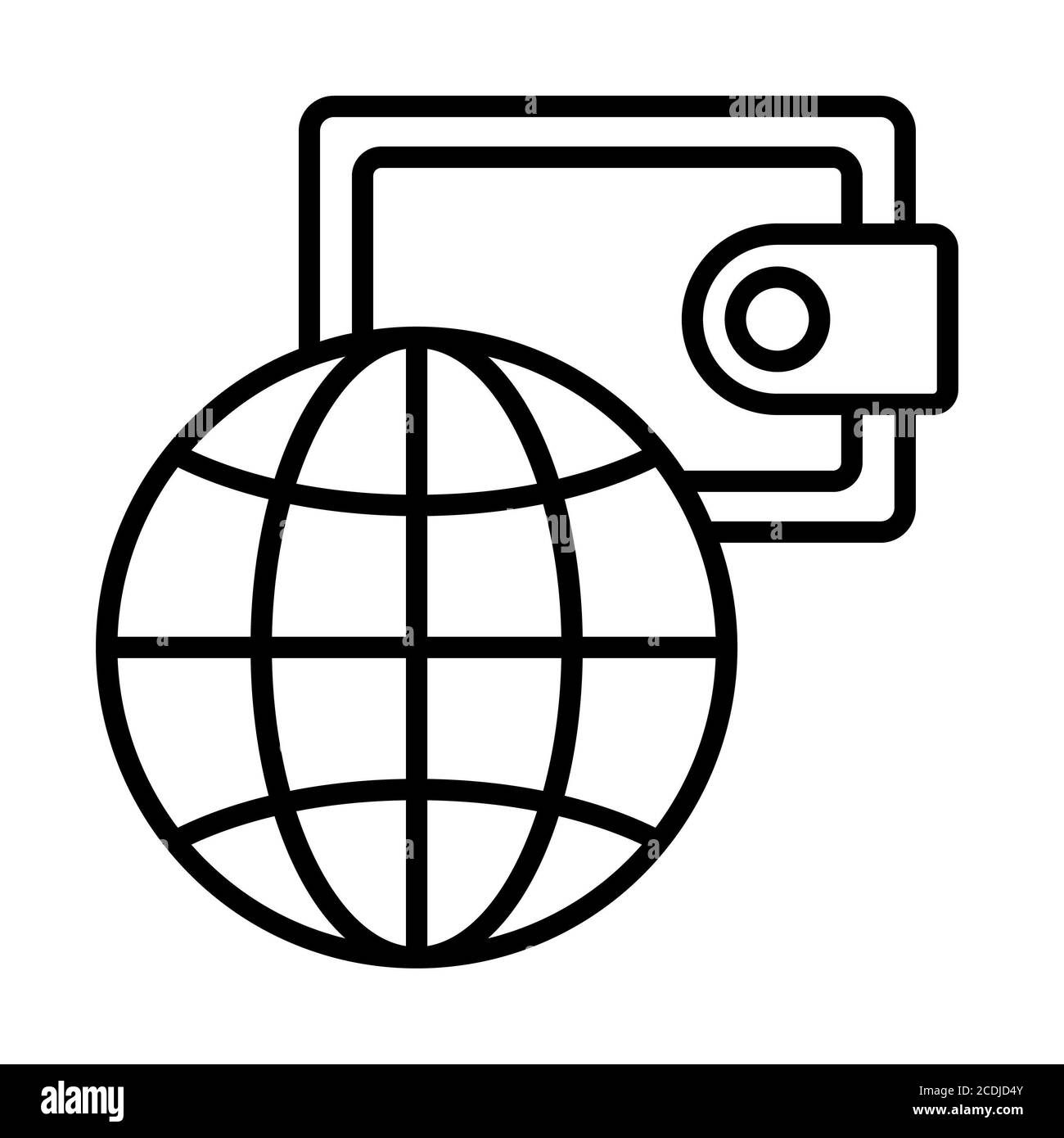 E Wallet Shopping Line-Symbole Stockfoto