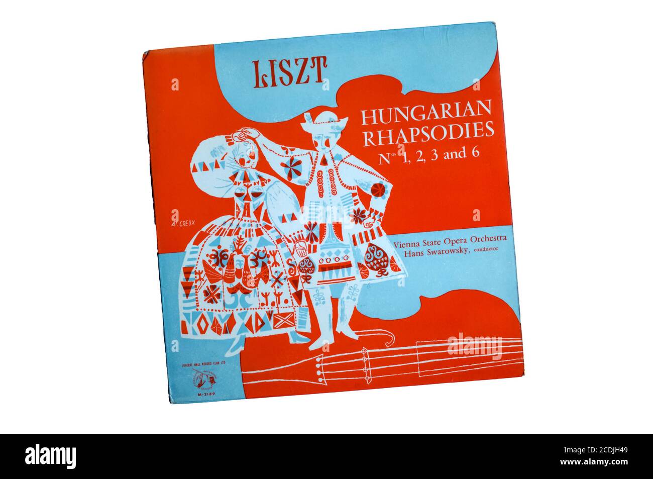 Eine LP von Liszts ungarischen Rhapsodien, gespielt vom Wiener Staatsoper Orchester unter der Leitung von Hans Swarowsky. Stockfoto