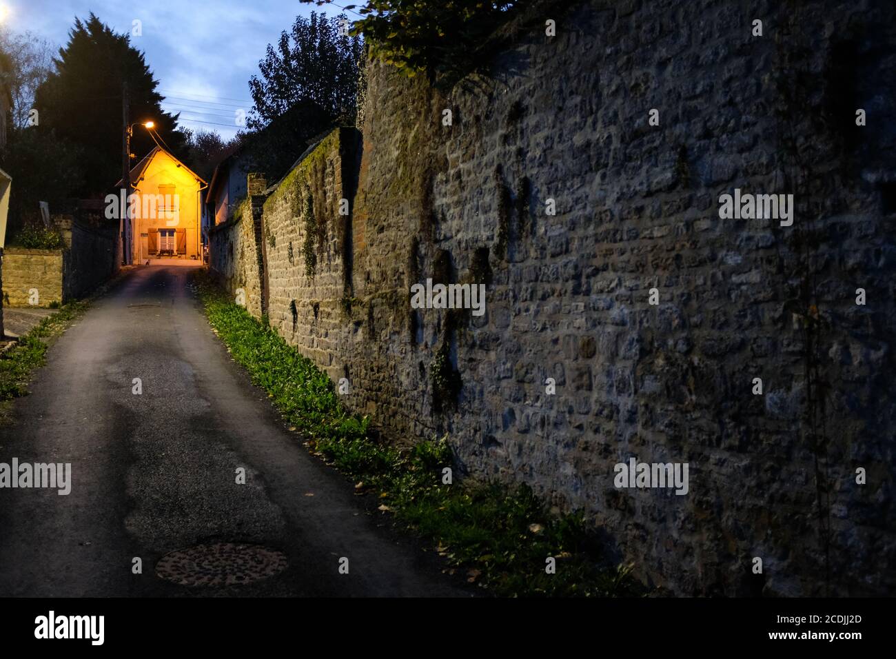 Straßenszene in Cambremer, Frankreich, Normandie, Cider Trail, Route du Cidre. Stockfoto