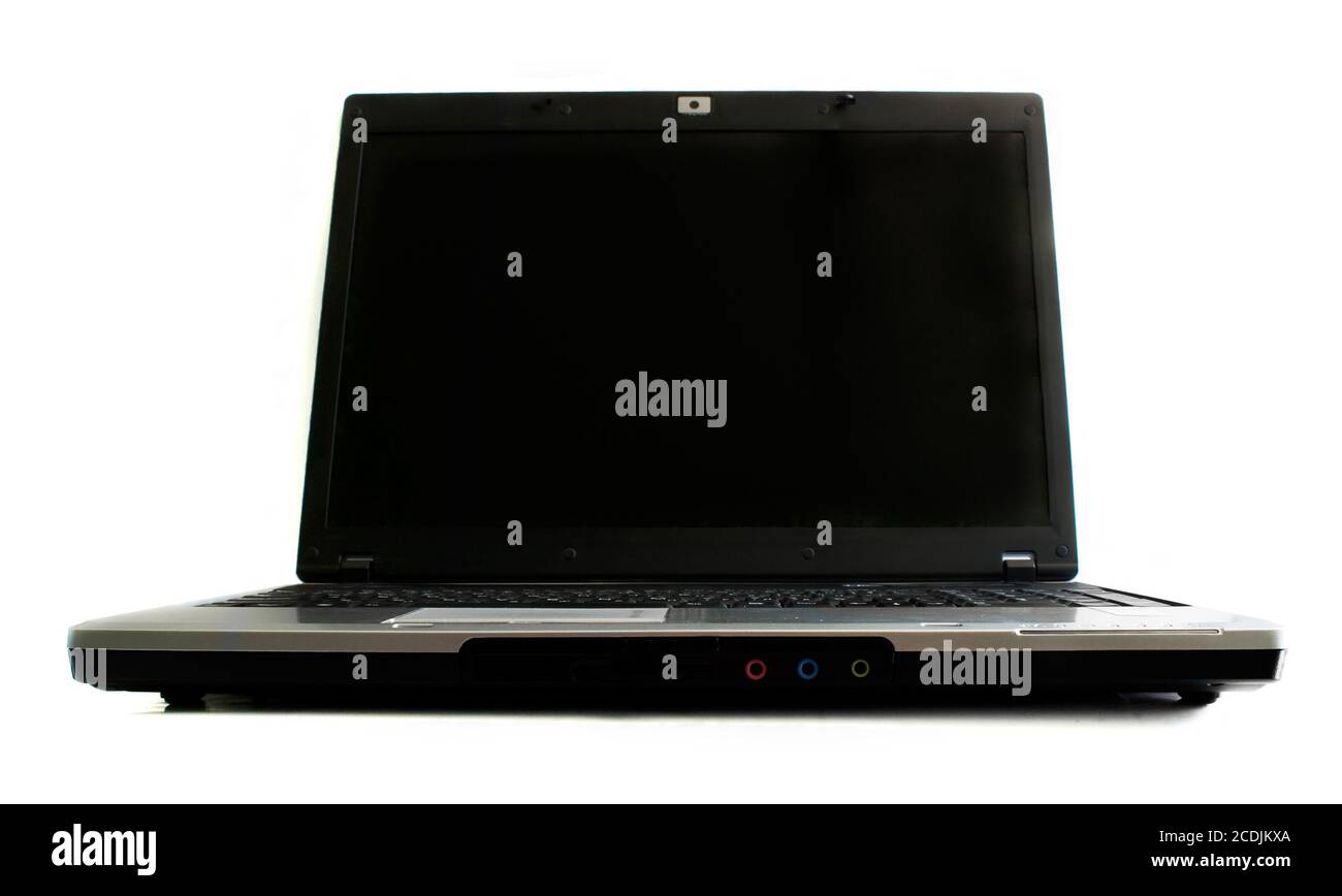 Laptop isoliert auf weißem Hintergrund Stockfoto