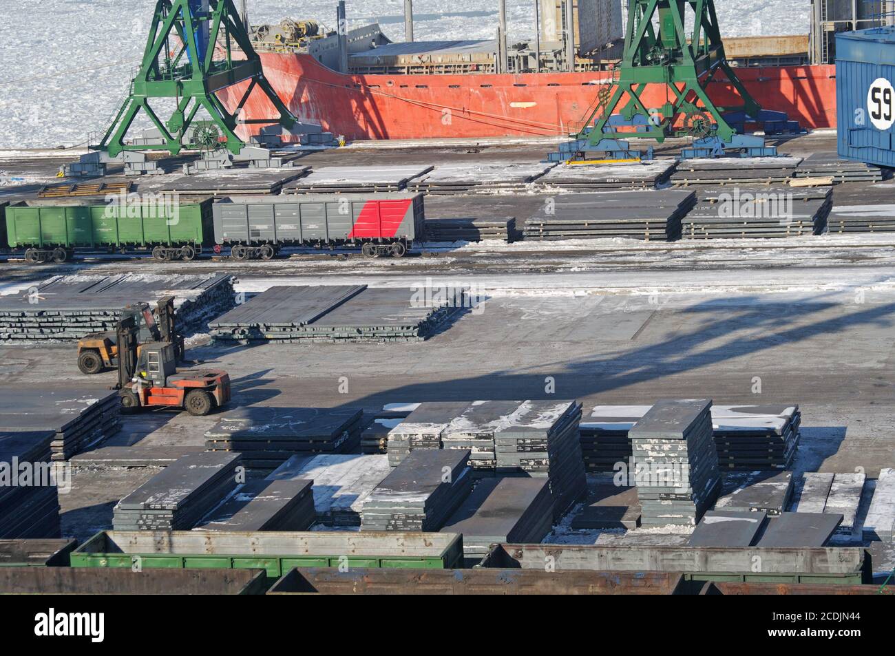 Blick auf den Seehafen Stockfoto