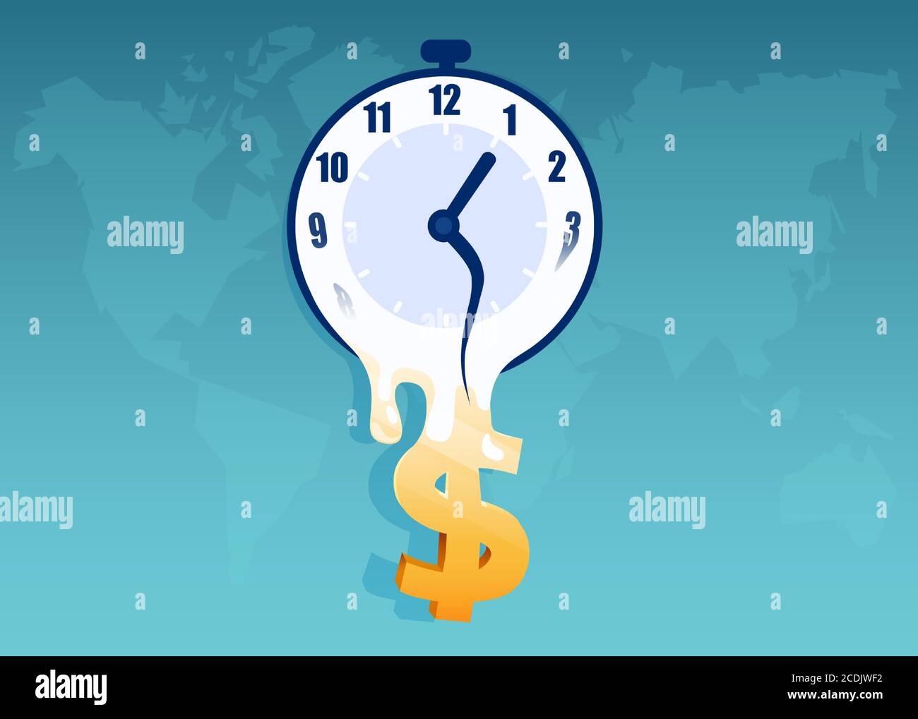 Zeit ist Geld im globalen Wirtschaftskonzept Stock Vektor