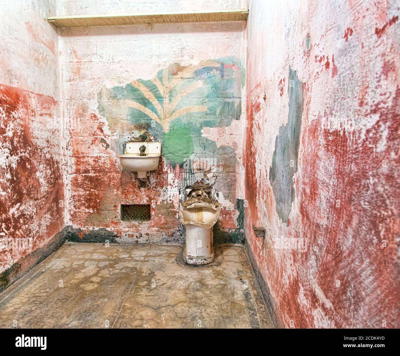 Gefängniszelle auf Alcatraz Island Stockfoto