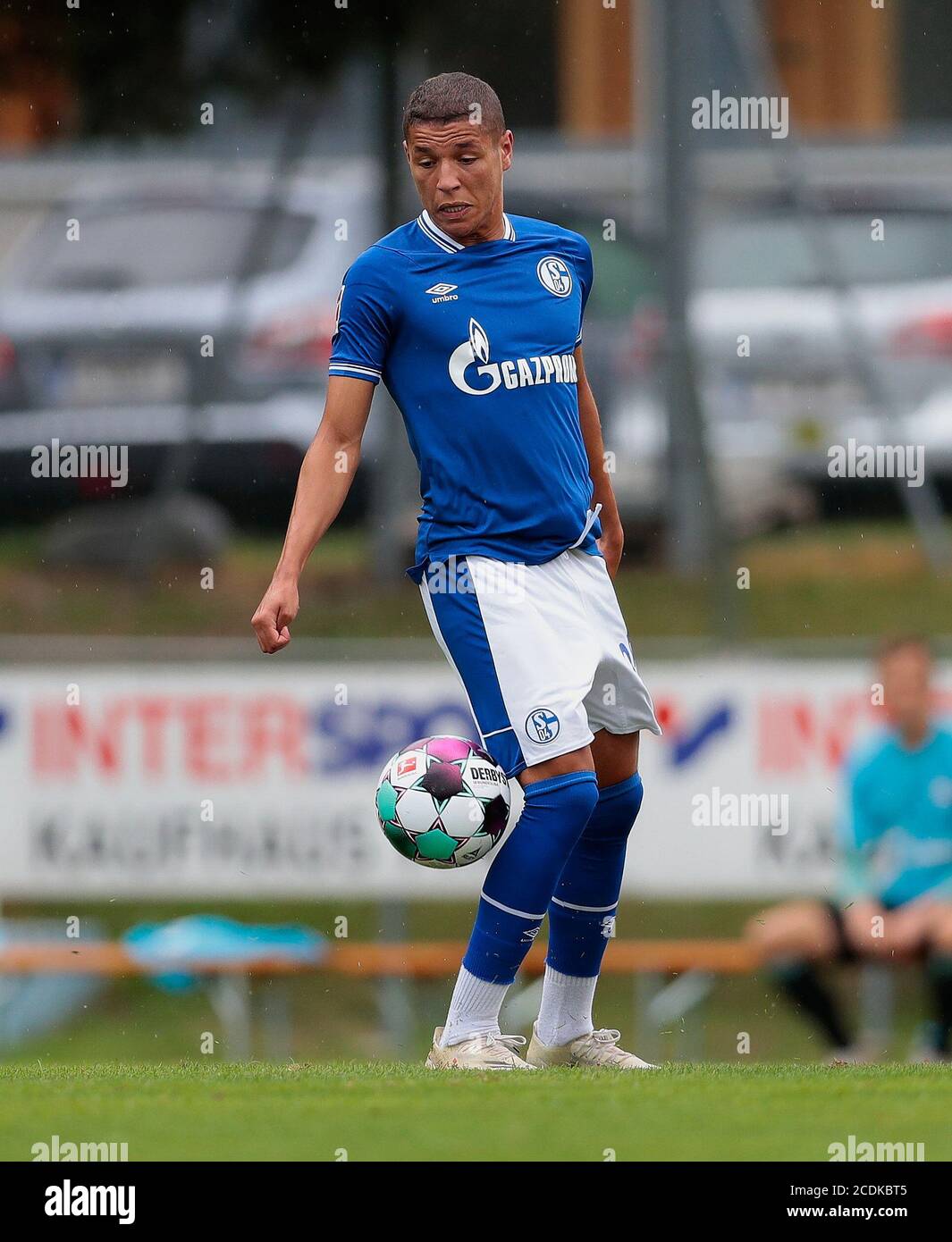 firo: 28.08.2020, Fußball, Testspiel, Saison 2020/2021, FC Schalke 04 - Aris Thessaloniki, Amine Harit, FC Schalke 04, S04, Schalke, Individual Action, Einsatz weltweit Stockfoto