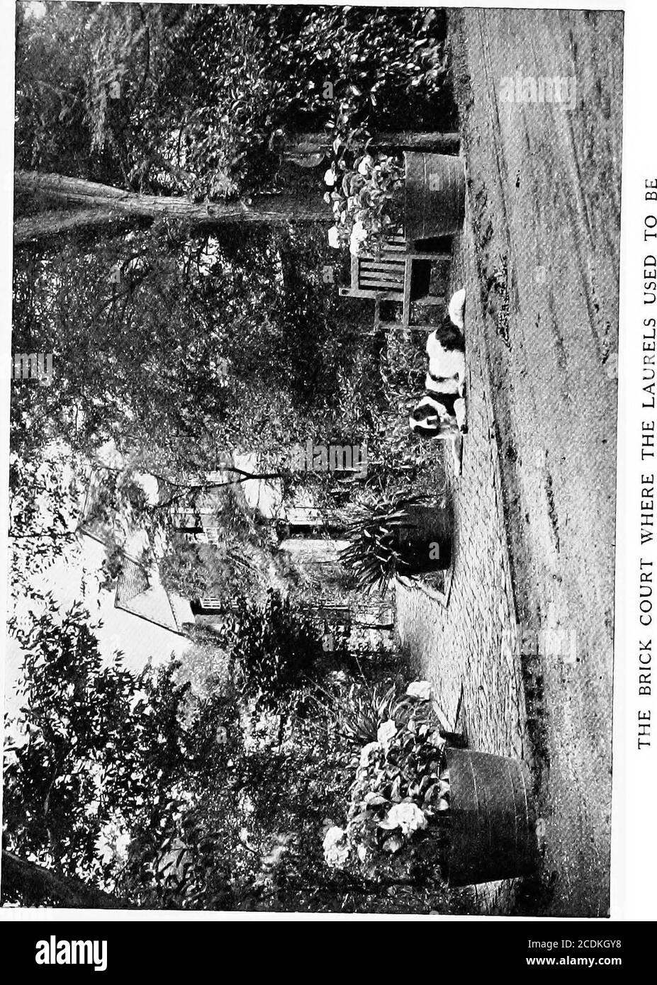 . Der glückliche Garten. Prozess ist unnatürlich. Der Garten litt dafür, und so tat ich.Meine liebe Jane, wir sind noch nicht innerhalb des Gatters.die zwei Hunde, die Sie gesehen haben; Irgendwo an der Stelle sind ein Mann, eine Katze, eine Schildkröte, ein Gärtner, eine Agenzehefrau, ein Gärtnerbaby, sechs grüne Eidechsen, Goldfische, Kröten und Kaulquappen, Diener und ein Teil eines Jungen. Alle wunderbar, natürlich, und alle leben im Leben des Gartens. Es gibt ein anderes Tor direkt an der Straße, aber niemand benutzt es jemals. Kommt herein und trinket Tee; redet und lasst mit dem Metalken, und ihr werdet sehen. Hier, wo der Backsteinhof ist, bis vor einem Jahr, war nichts Stockfoto