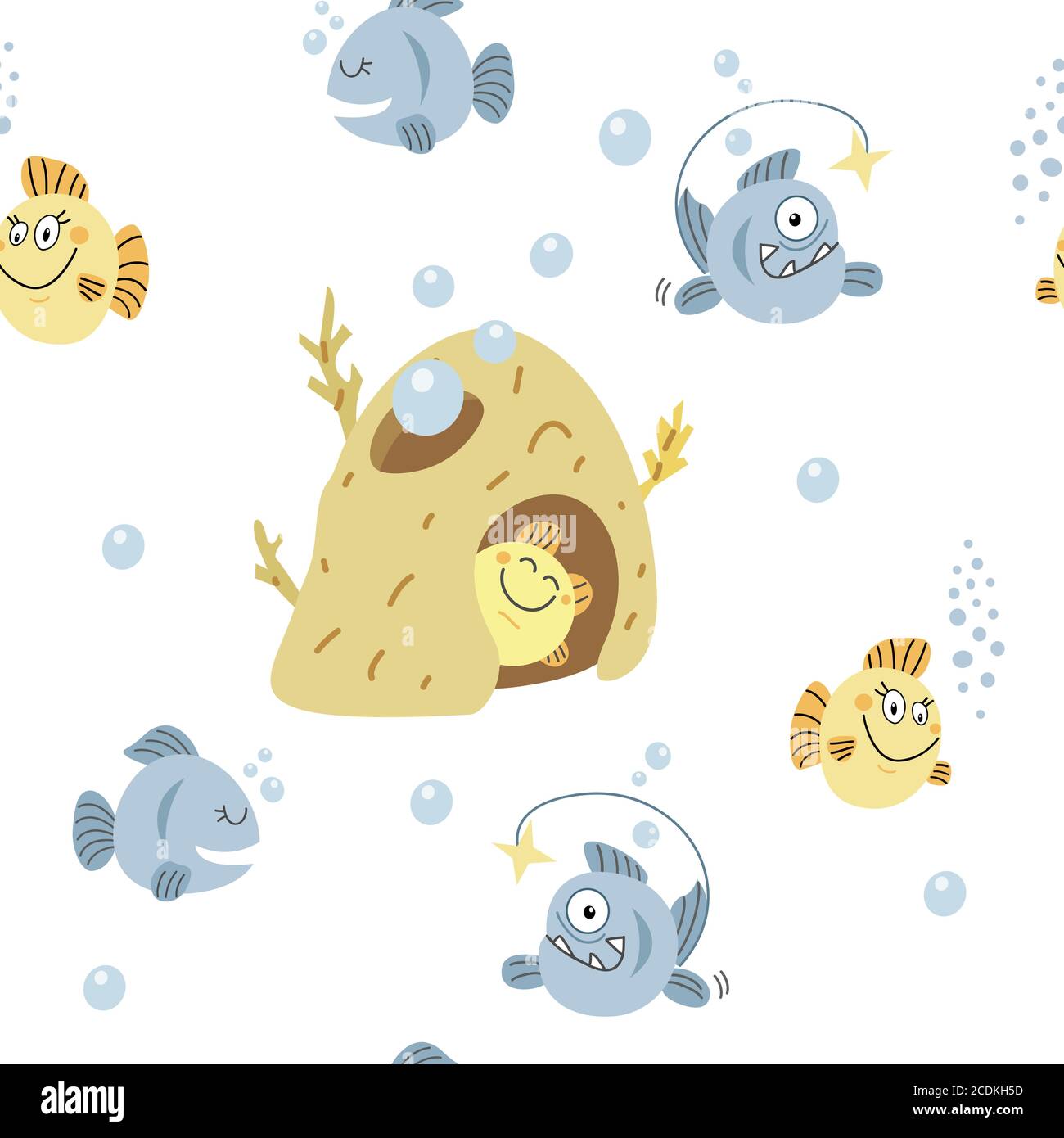 Cartoon Fish Bubble Stockfotos Und Bilder Kaufen Alamy