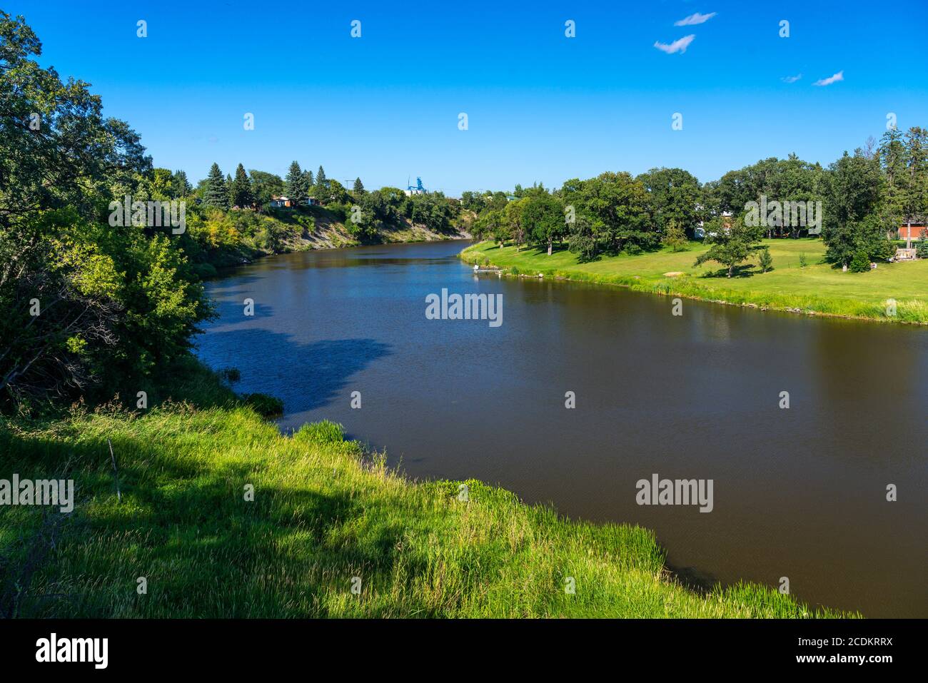 Der Souris River in Souris, Manitoba, Kanada. Stockfoto