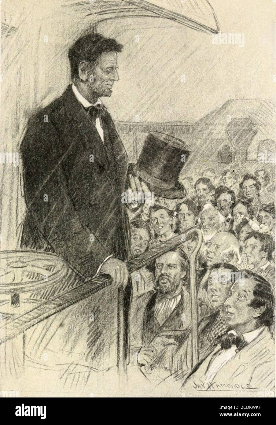 . Er kannte Lincoln . das hörte ihn, dass immer für-bekam, was er sagte, aber ich glaube nicht, ein Mann, der es jemals über outloud gesagt - er konnte nicht, ohne Kryin. Hejust hat uns diese Zeit aus seinem Herzen erzählt.irgendwie fühlten wir uns wie ein Suddint, wie wir 23 ER WUSSTE, dass LINCOLN ihn liebte und wie er uns liebte. Wehadnt nahm keine Bilanz in allen, die talkabout seine Bein getötet, aber als er sagte, er war weg gehen nicht wissen, wo oder ob er jemals zurückkehren würde ich nur gotcold ganz. Ich fing an, diese Minute zu sehen, und jeder tat es. Die Frauen fielen alle zu schluchzend und eine Art Stöhnen ging hinauf, und als er uns bat, für ihn zu beten Stockfoto