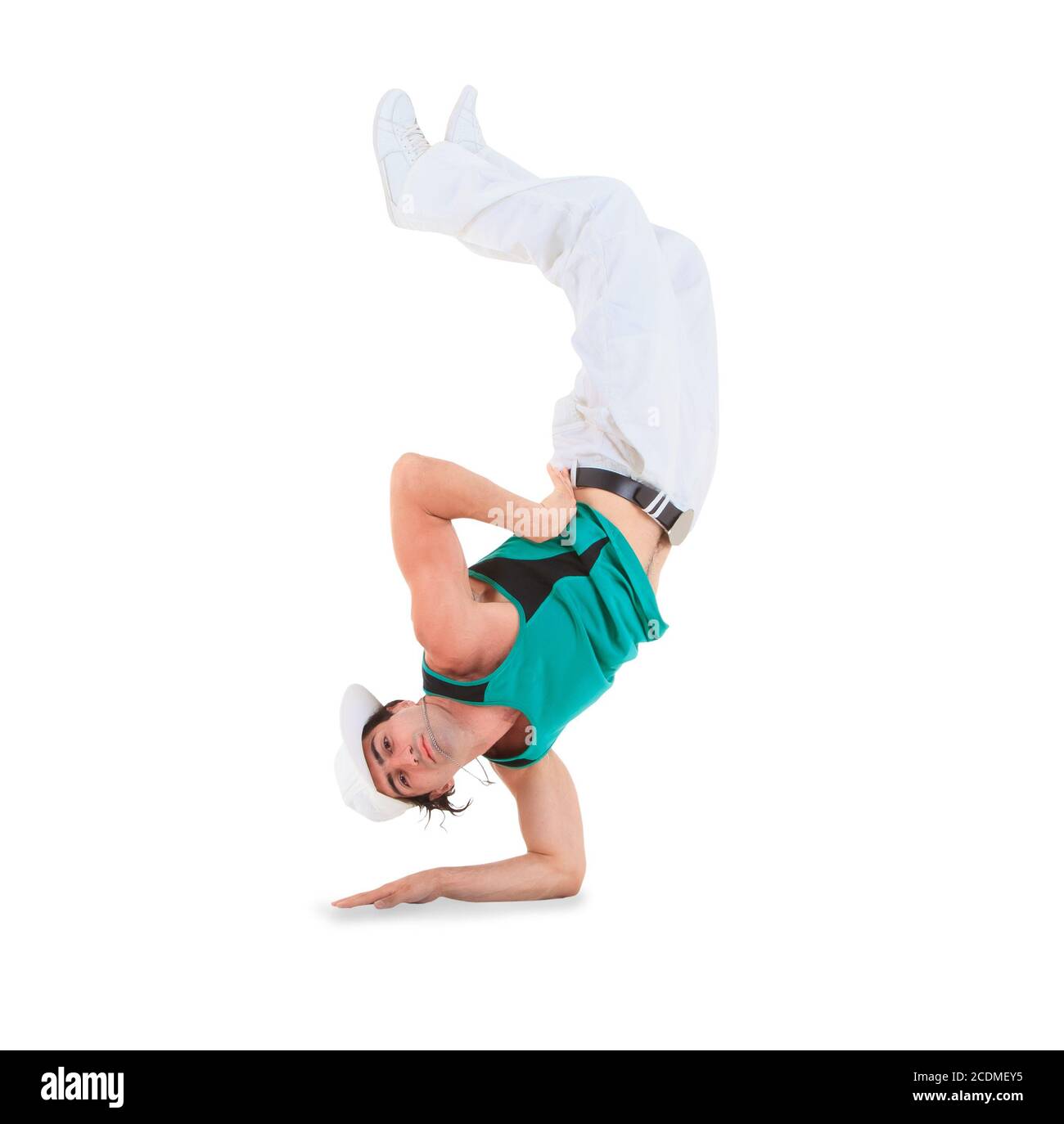 Teenager tanzen Breakdance in Aktion Stockfoto