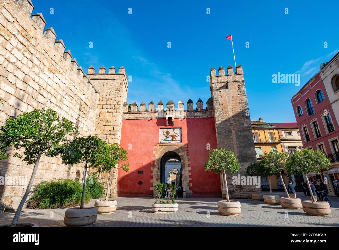 Puerta del Leon, Real Alcazar de Sevilla, Sevilla, Andalusien, Spanien Stockfoto