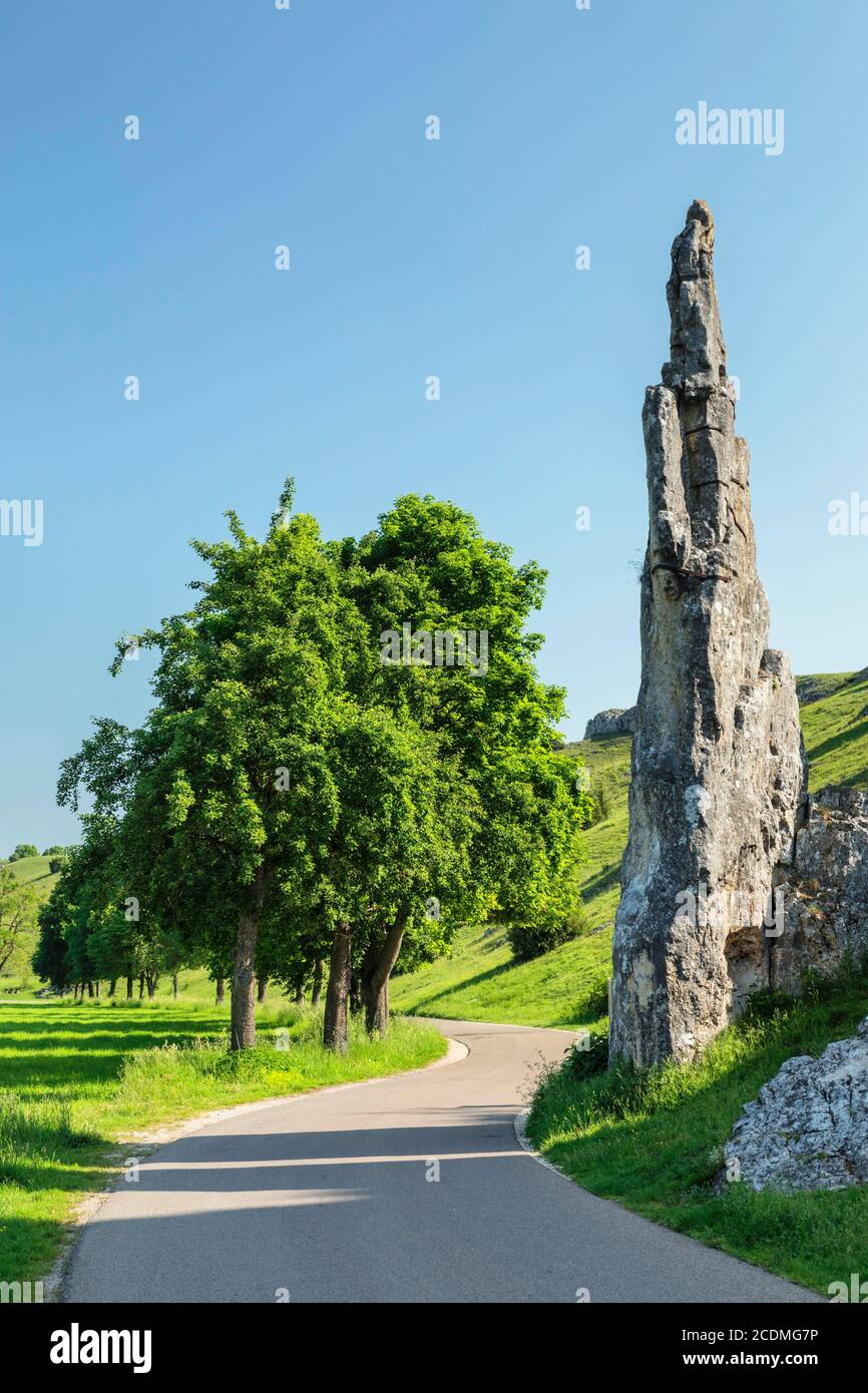 Steinjungfrauen im Eselsburger Tal, Herbrechtingen, Schwäbische Alb, Baden-Württemberg, Deutschland, Europa Stockfoto