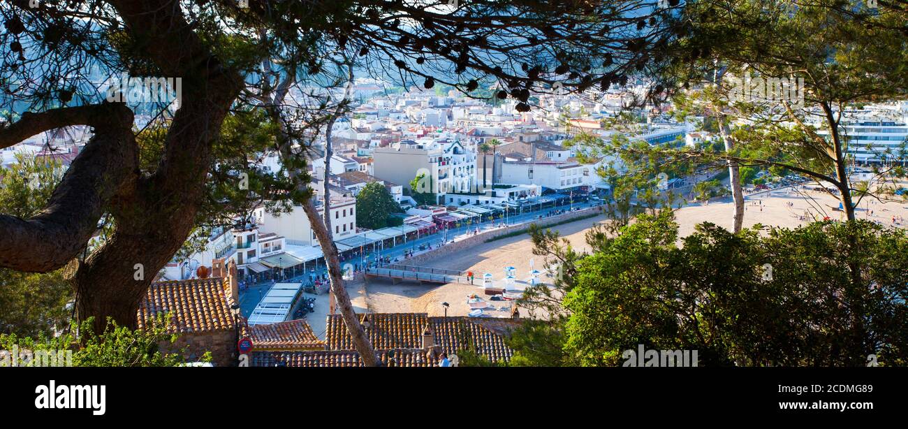 Panorama der Stadt Tossa de Mar, Katalonien, Spanien Stockfoto