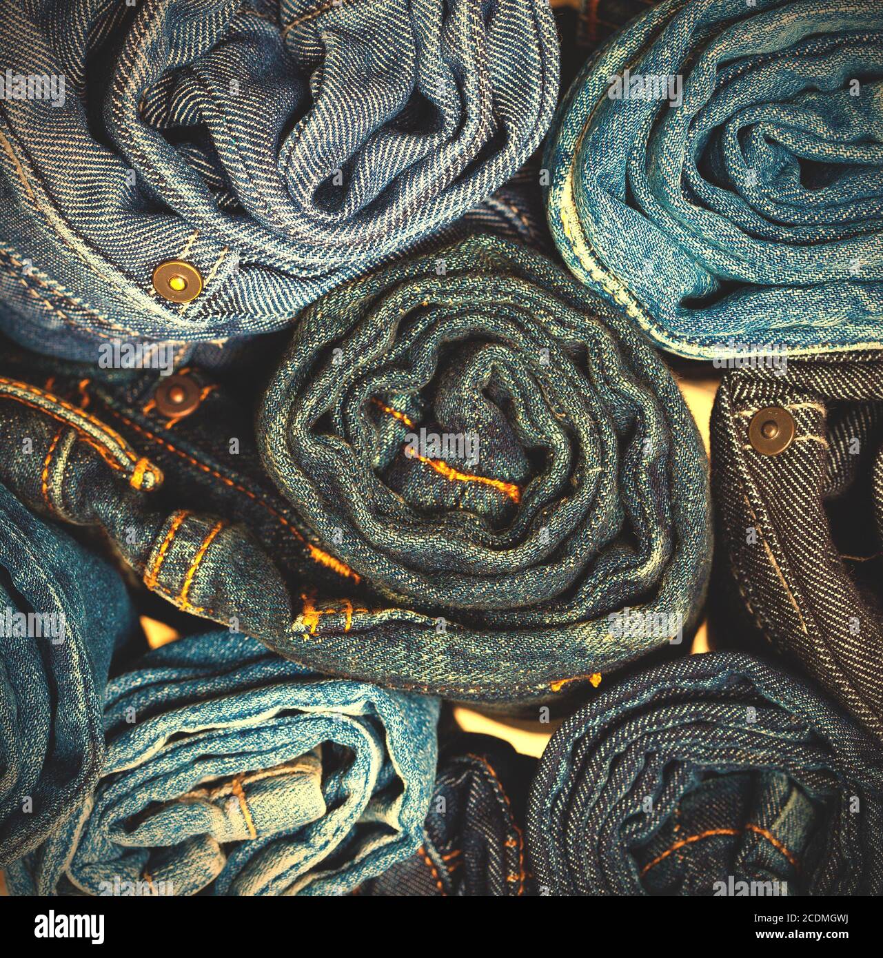 Jeans-Hosen-stack Stockfoto