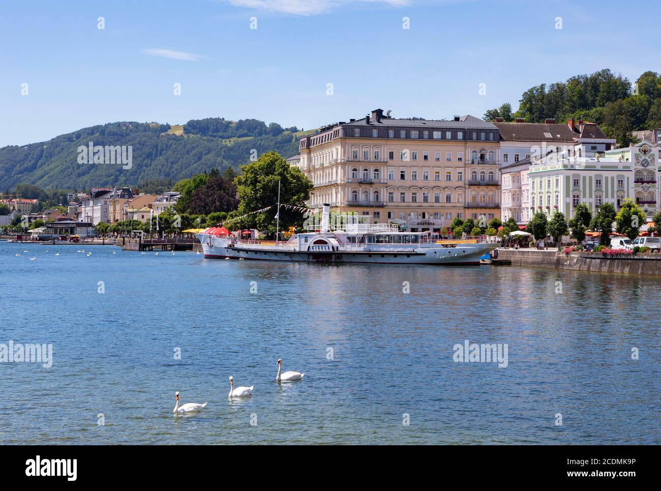 Historischer Raddampfer Gisela, Gmunden, Traunsee, Salzkammergut, Oberösterreich, Österreich Stockfoto Historischer Raddampfer Gisela, Gmunden, Traunsee, Salzkammergut, Oberösterreich, Österreich Stockfoto