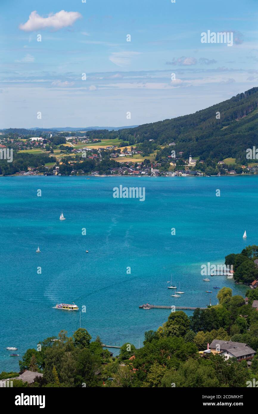 Schiffsanlegestelle, Weyregg am Attersee, Salzkammergut, Oberösterreich, Österreich Stockfoto