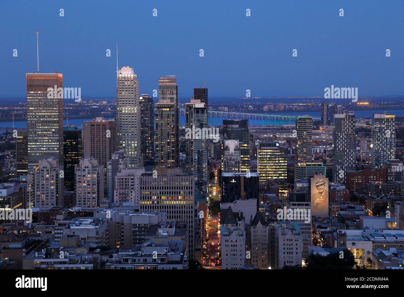Blick auf die Stadt vom Mount Royal, Downtown, Montreal, Provinz Quebec, Kanada Stockfoto