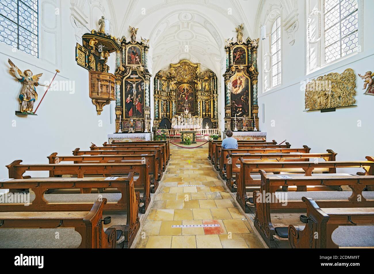 Wallfahrtskirche Mariä Himmelfahrt, Hohenpeissenberg in Pfaffenwinkel, Oberbayern, Bayern, Deutschland Stockfoto