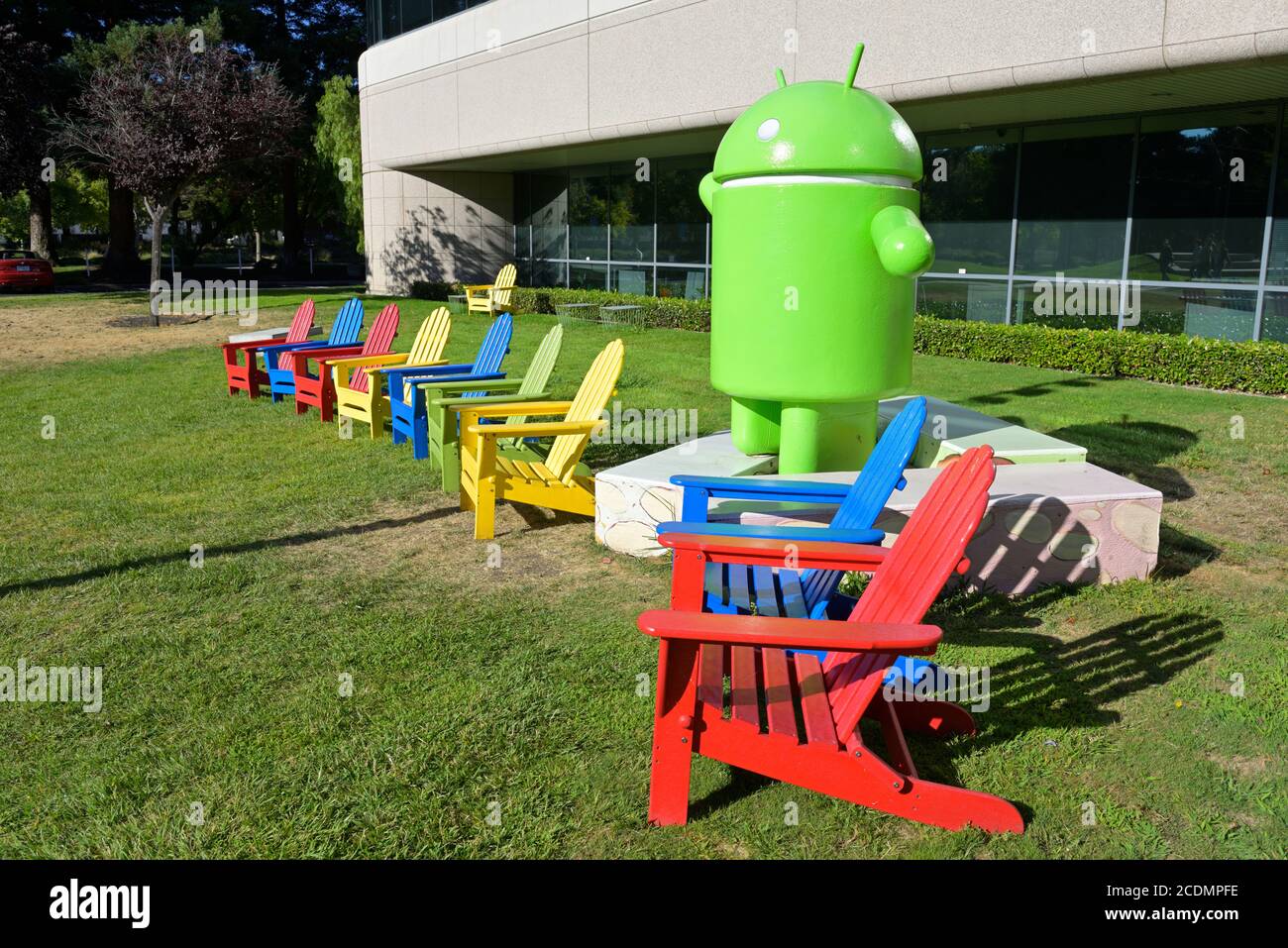 Der Googleplex Campus am weltweiten Hauptsitz in Silicon Valley, Mountain View CA Stockfoto