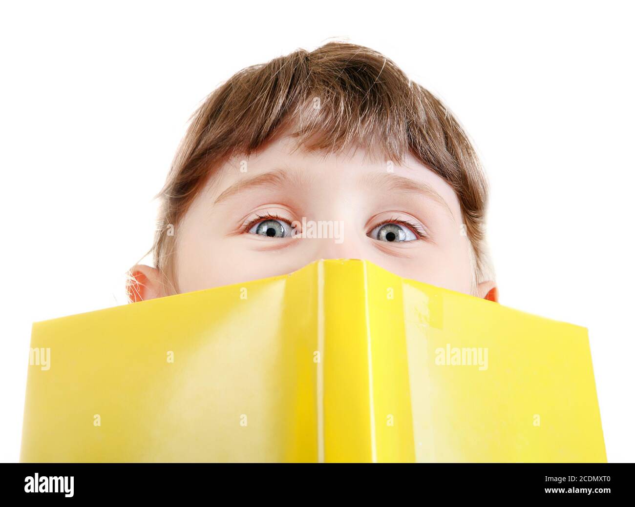 Kleines Mädchen mit einem Buch Stockfoto