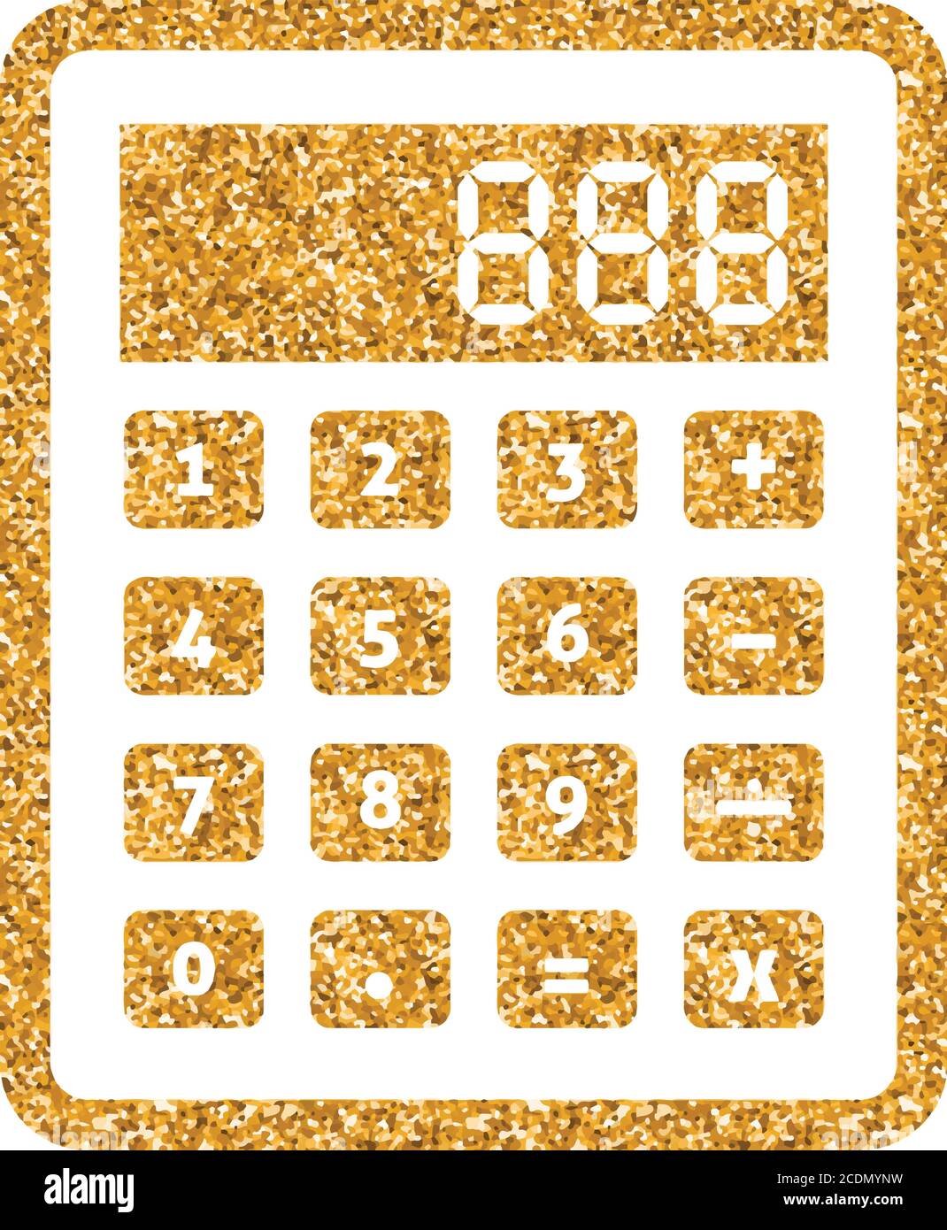 Taschenrechner-Symbol in Gold Glitzer Textur. Glitzern Luxus Stil Vektor  Illustration Stock-Vektorgrafik - Alamy