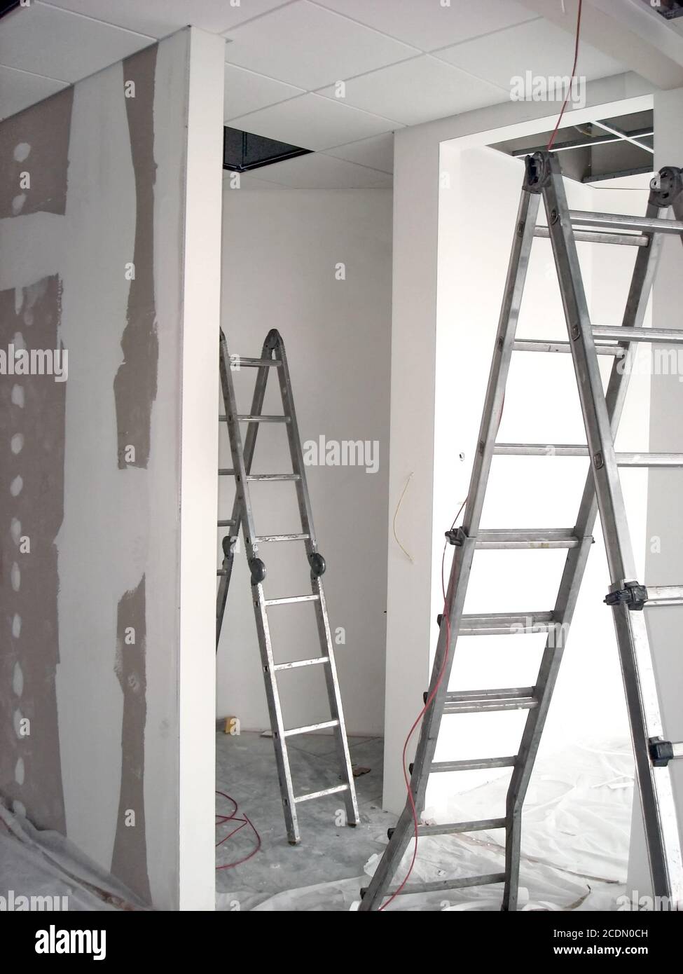 Gebäude Fertigstellung Arbeiten Stockfoto