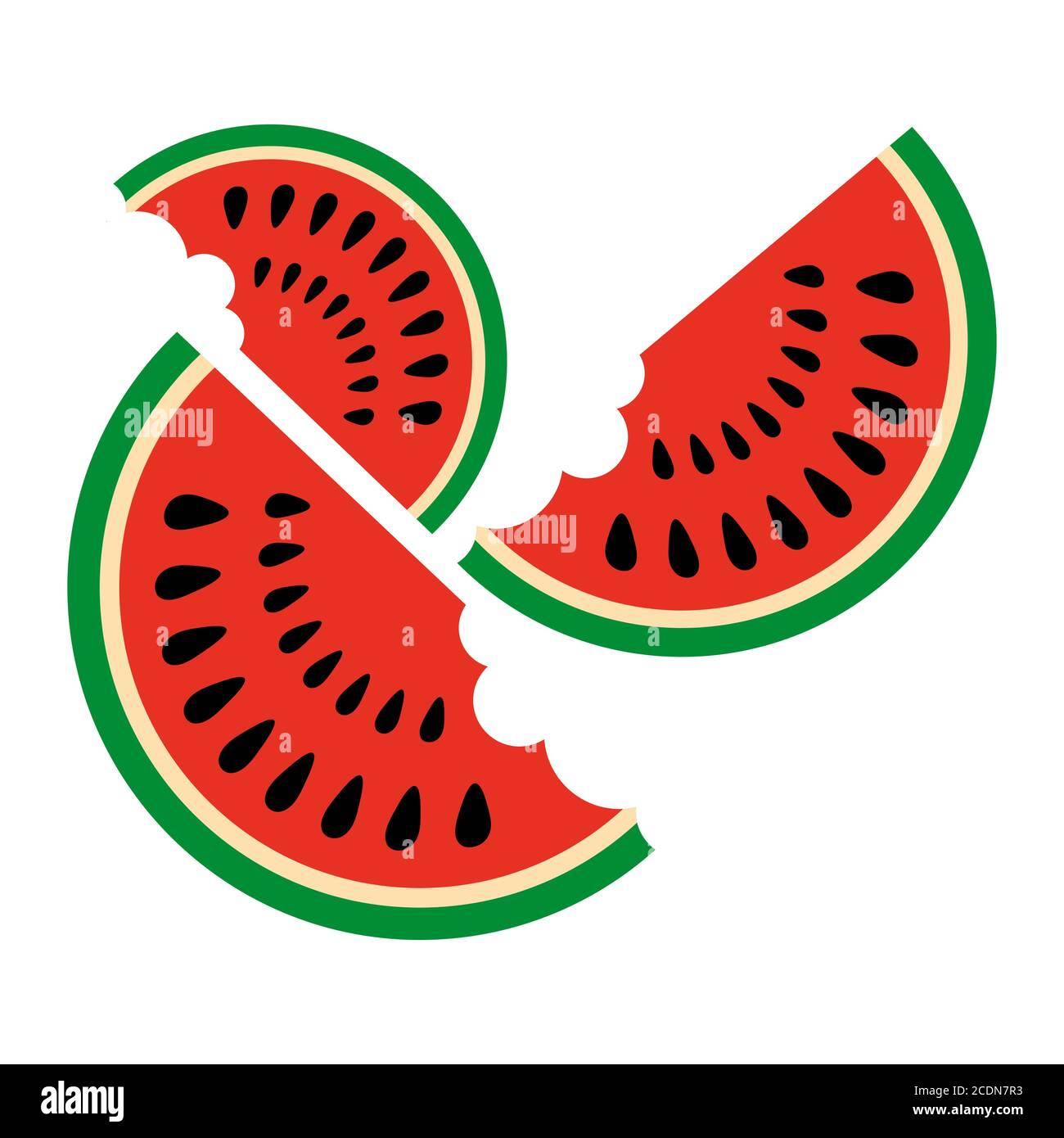 Wassermelone Scheiben Vektor-Illustration Stock Vektor