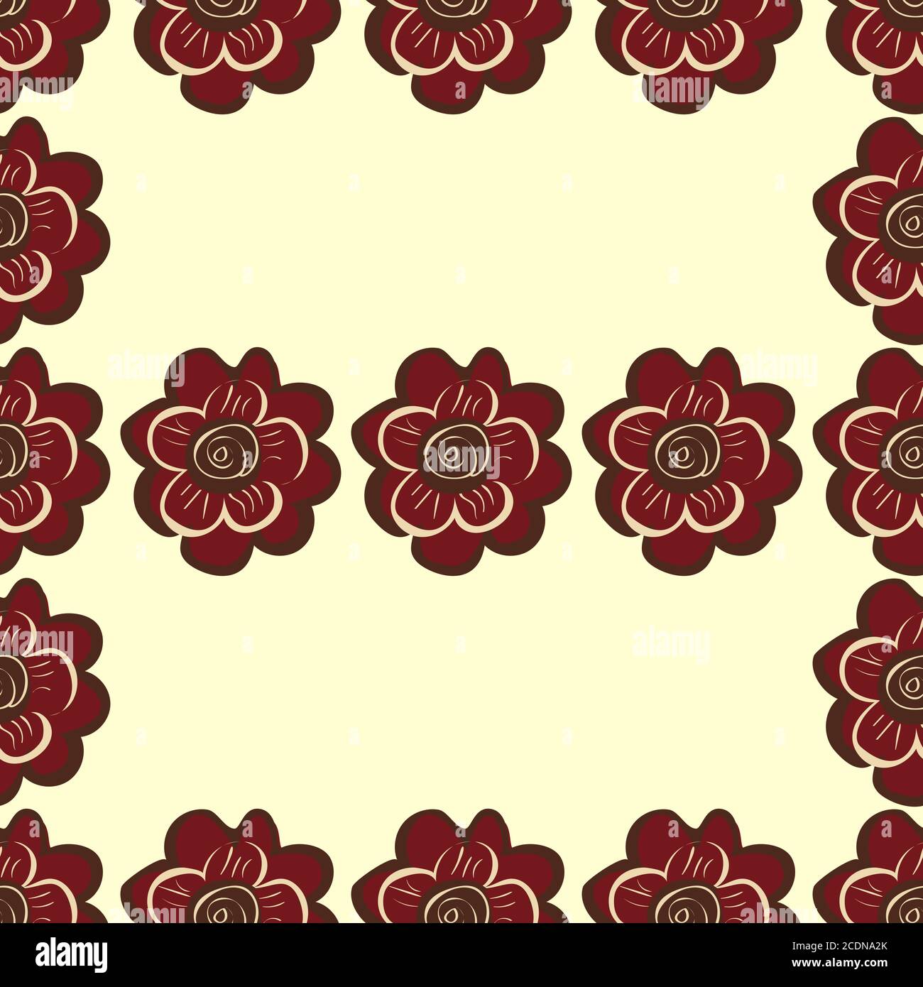 Rot abstrakte Blumen nahtlose Muster Hintergrund Stockfoto