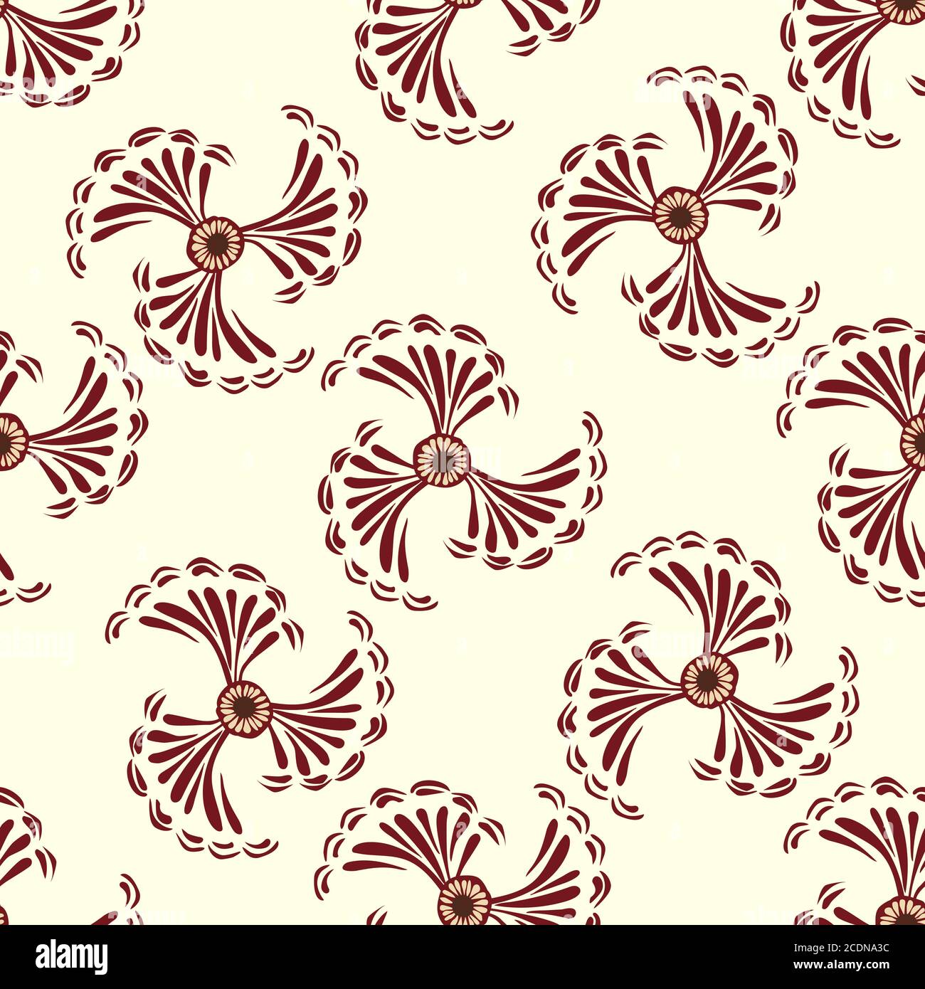 Rot abstrakte Blumen nahtlose Muster Hintergrund Stockfoto