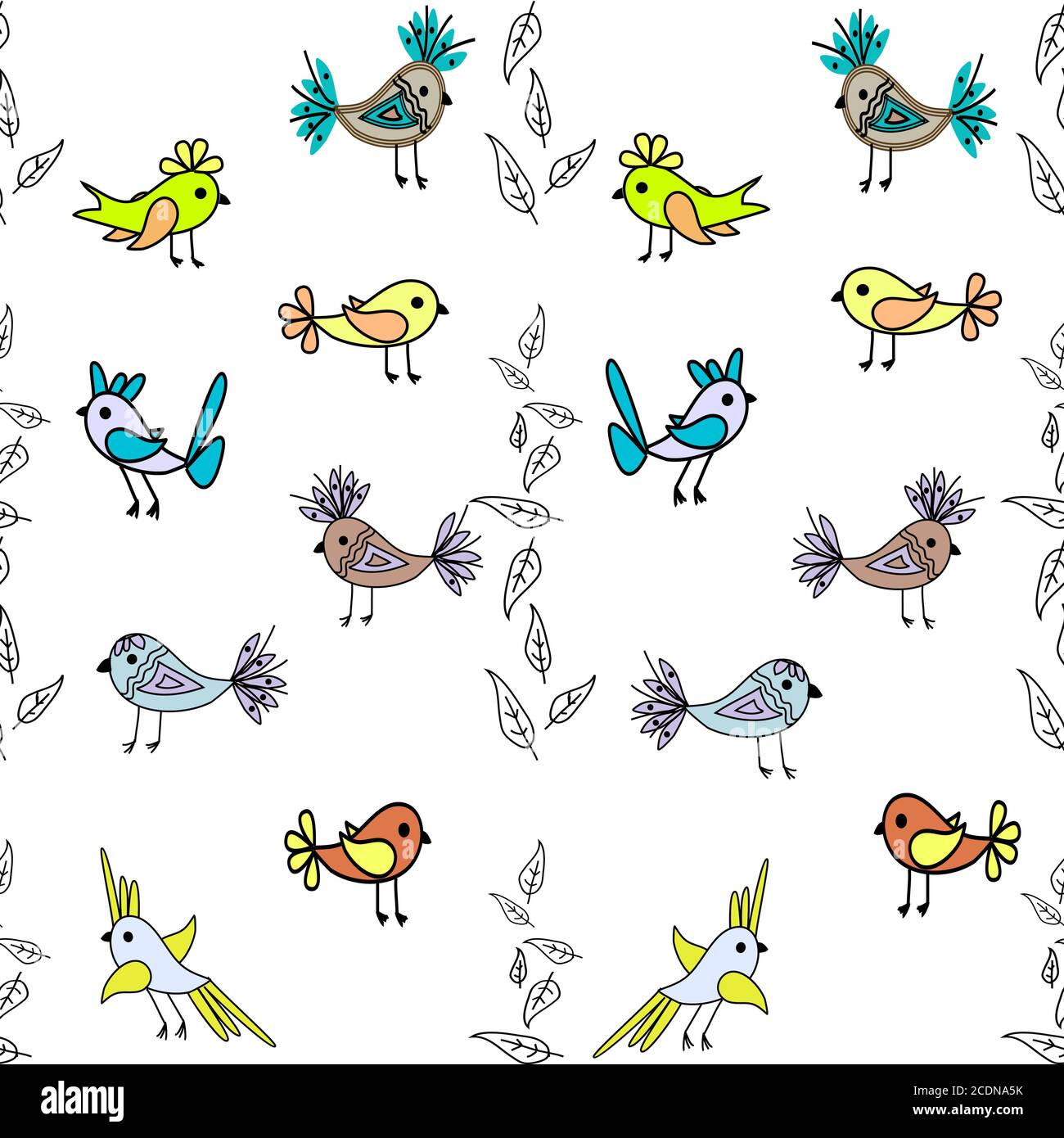 Kleinen niedlichen Vögel nahtlose Muster abstrakt Hintergrund Stockfoto