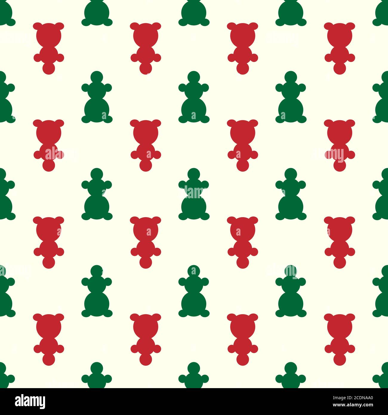 Rot und Grün Schneemänner Weihnachten nahtlose Muster Stockfoto