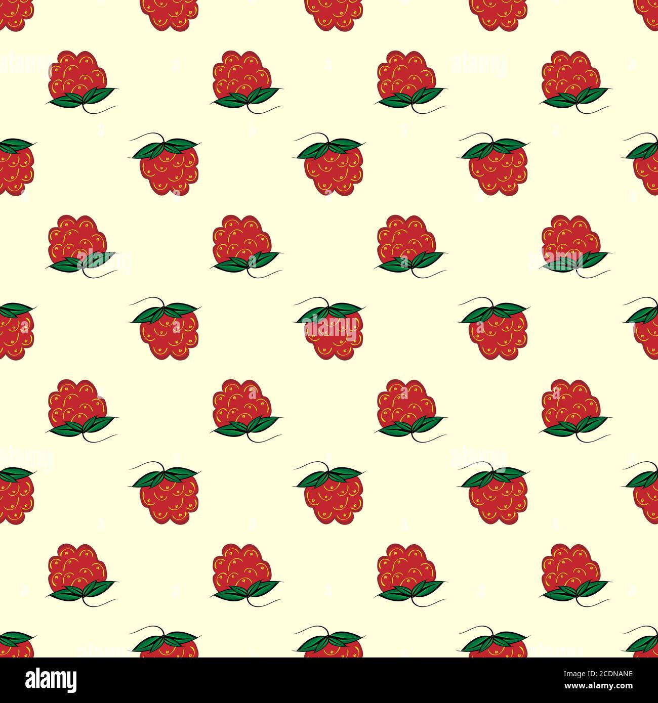 Berry Himbeere nahtlose Muster Natur Hintergrund Stockfoto