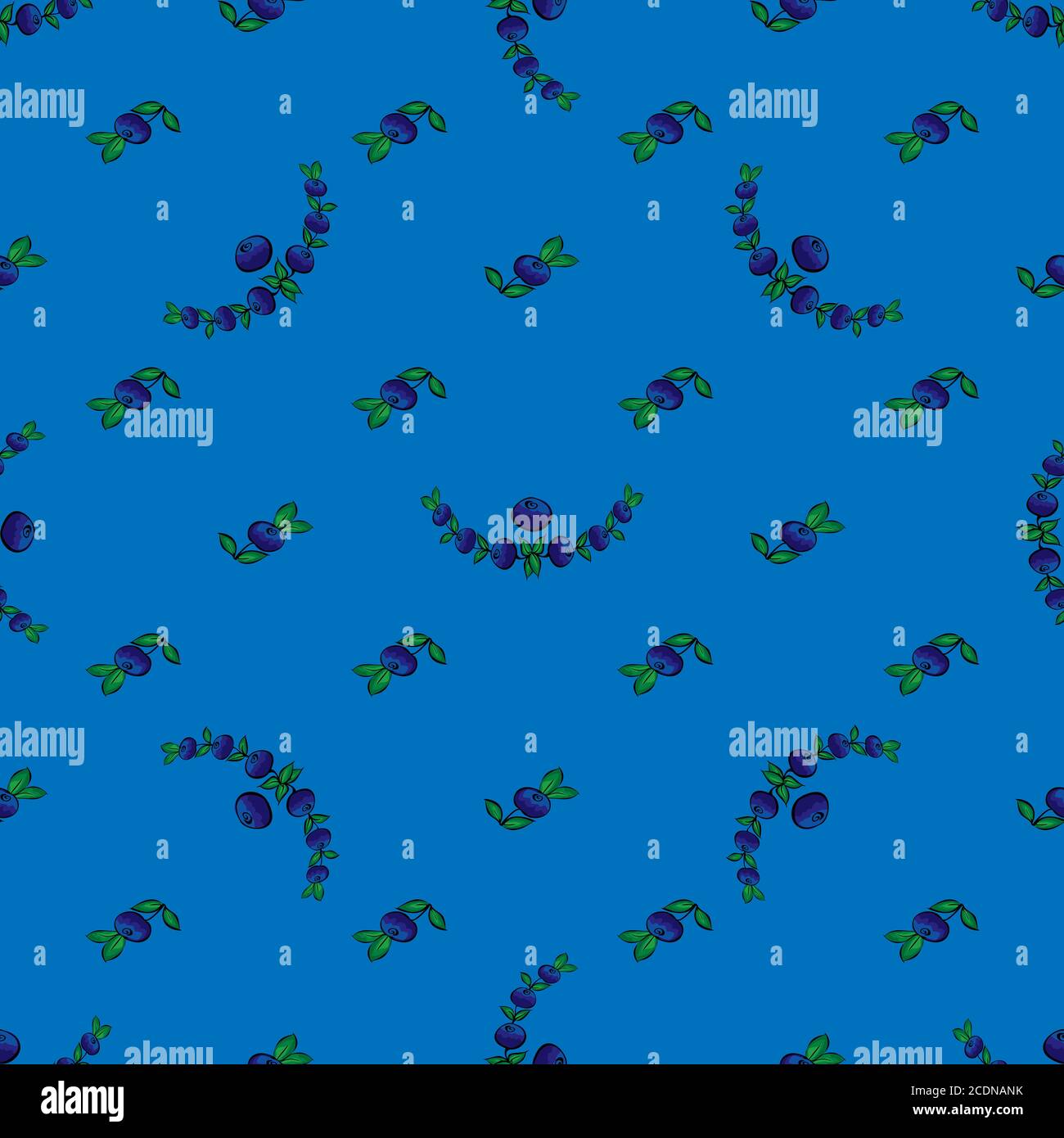 Blaubeere Beere nahtlose Muster Hintergrund Stockfoto