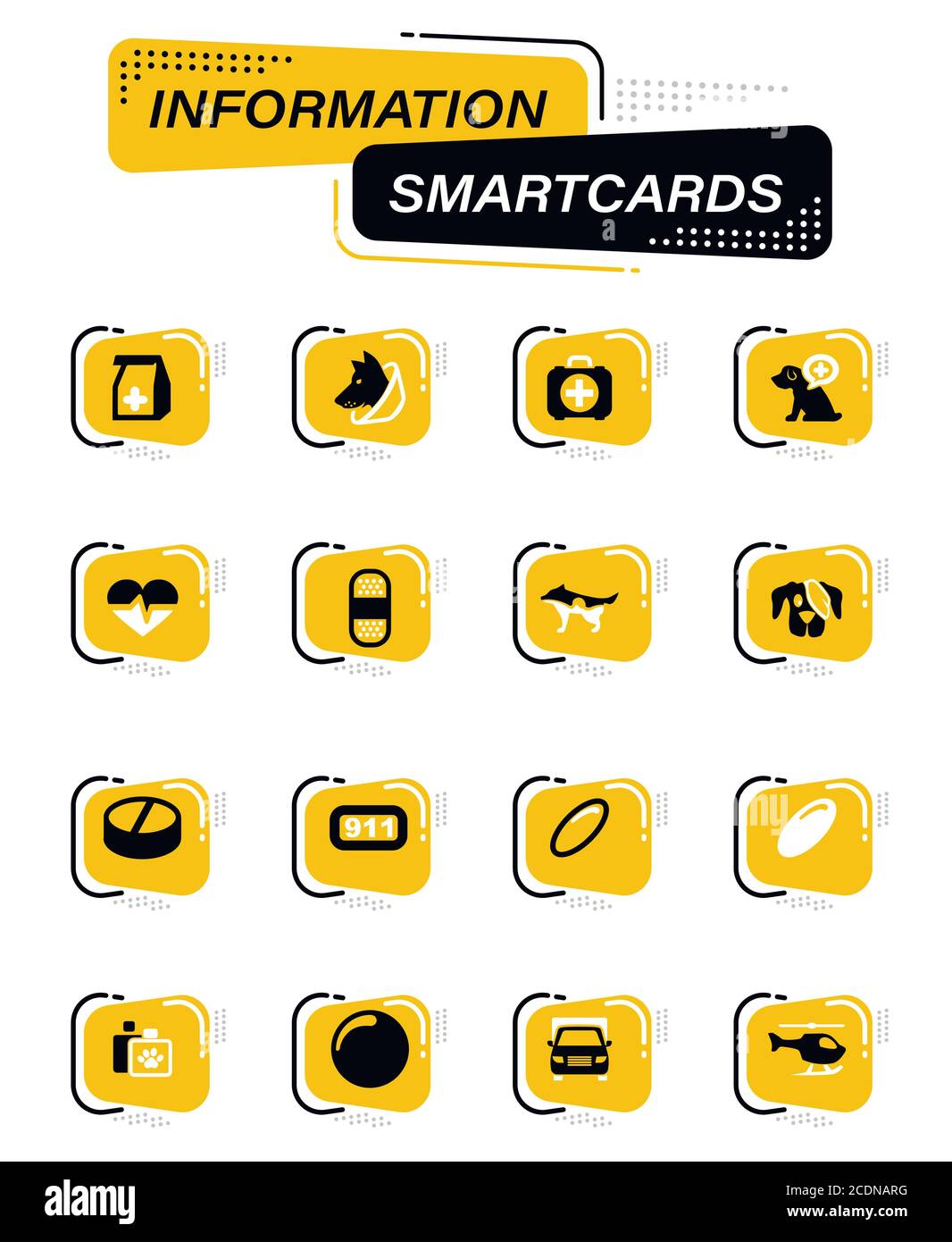 Tierklinik Icons set Stock Vektor