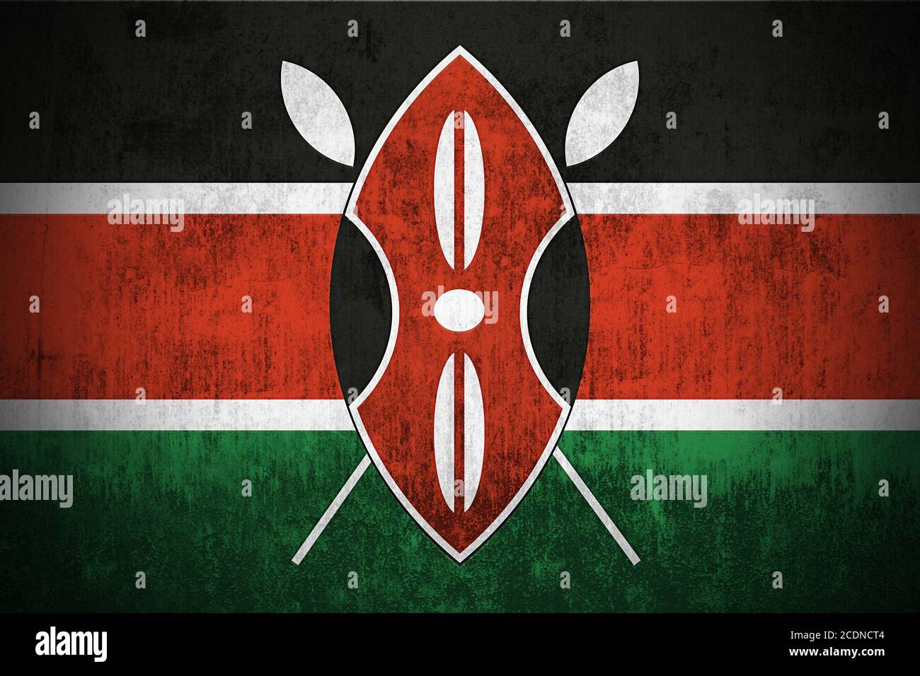 Grunge Flagge Kenias Stockfoto