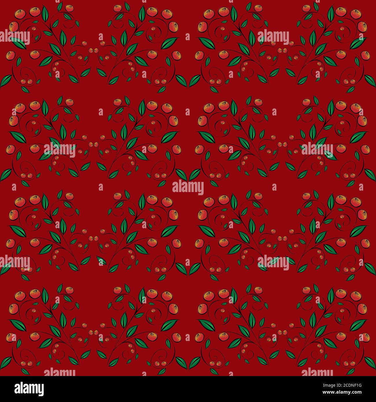 Cranberry Johannisbeere rote Beeren nahtlose Muster Stockfoto