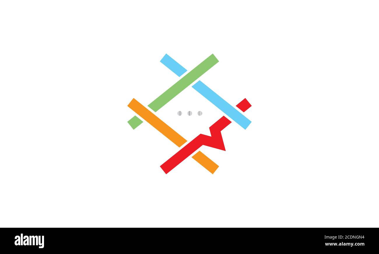 Abstrakte oder bunte Hashtags Kreuz mit Chat Blase Logo desig Stock Vektor