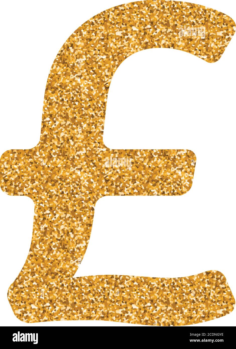 Pfund Sterling Symbol Symbol in Gold Glitter Textur. Glitzern Luxus Stil Vektor Illustration. Stock Vektor