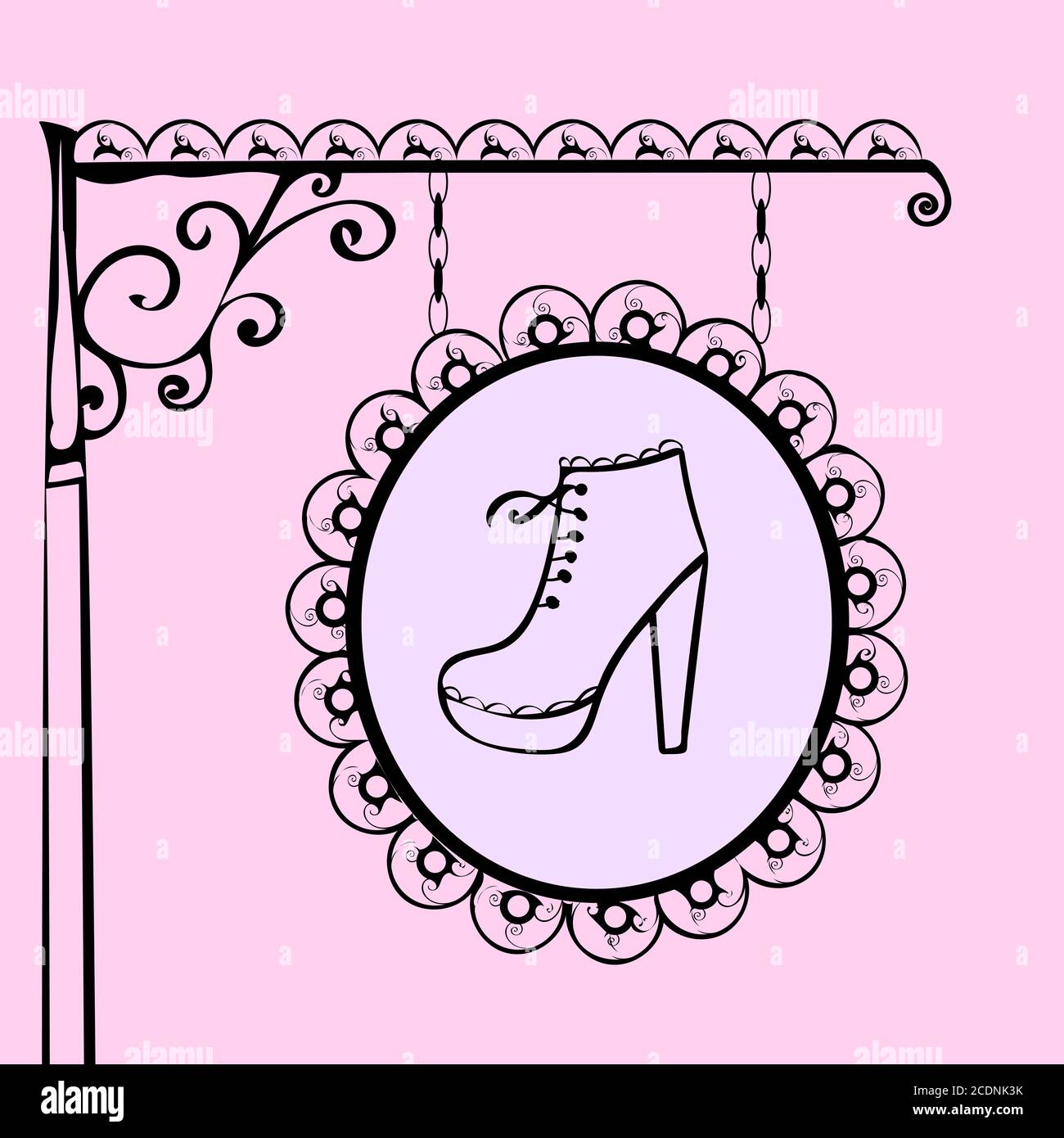 Reparieren und verkaufen Schuhe Retro Vintage Zeichen Stockfoto