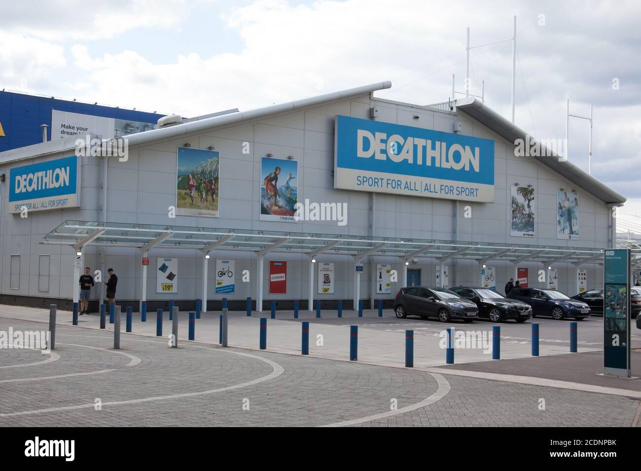 Der Decathlon Store im Westquay Retail Park in Großbritannien, aufgenommen am 10. Juli 2020 Stockfoto